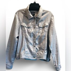 Jones New York Metallic Silver Jean Jacket